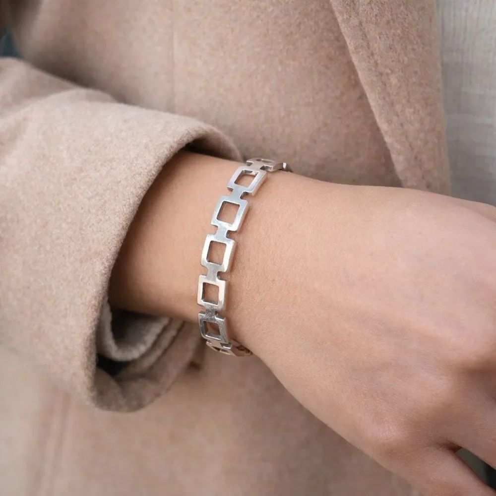 Vintage 925 Sterling Silver Cuff Bracelet Unisex